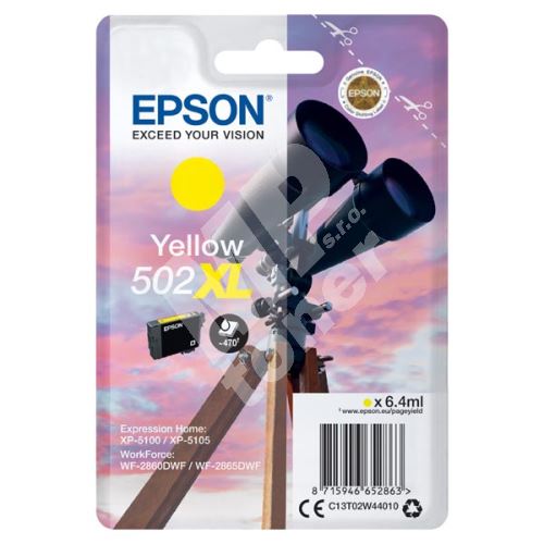 Cartridge Epson C13T02W44010, yellow, 502XL, originál 1