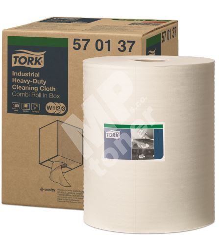 Tork Heavy-Duty průmyslová čistící utěrka, roler, bílá, W1, W2, W3 1
