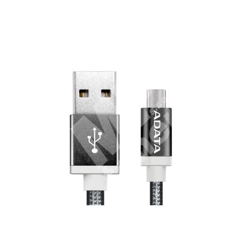 Pletený kabel ADATA Micro USB, 1m, černý 1