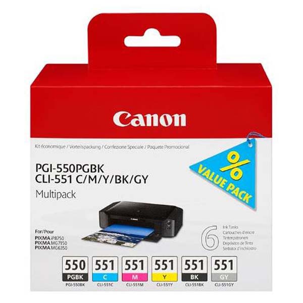 Inkoustová cartridge Canon PGI-550, CLI-551, Pixma iP8700, MG6300, 6496B005, originál
