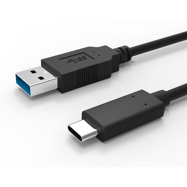 Kabel USB (3.1), USB A - USB A (3.1) typ C, 1m, černý
