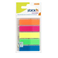 Samolepící záložky Stick&#39;n 45x12mm, plastové, 5 barev
