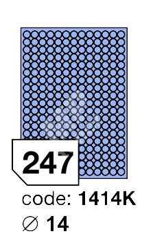 Samolepící etikety Rayfilm Office průměr 14 mm 300 archů, matně modrá, R0123.1414KD 1