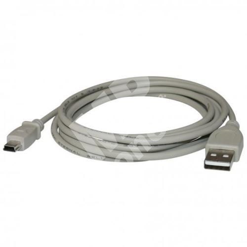 USB (2.0) kabel USB mini k digitalním fotoaparátům, A plug/5pin, 2m, LOGO 1