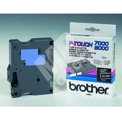 Páska Brother TX335, bílý tisk/černý podklad, lamino, originál 1
