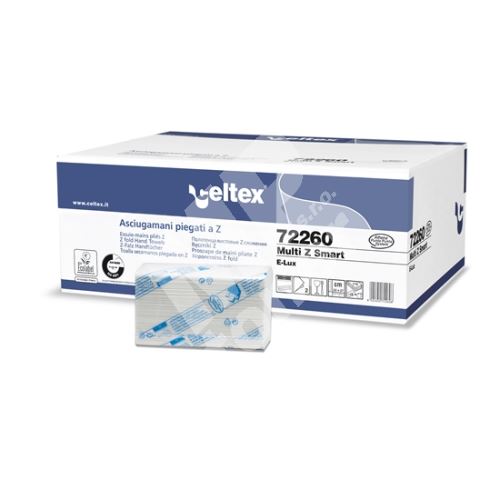 Ručníky papírové skládané CELTEX Multi Z Smart 3060ks, bílé, 2vrstvy 1