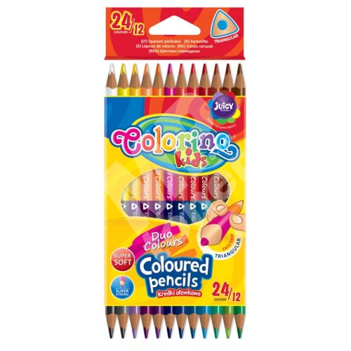 Colorino pastelky trojhranné, oboustranné, 24 barev 2