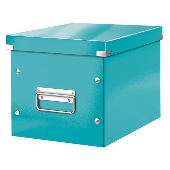 Krabice Leitz Click & Store WOW, ledově modrá, středně velká, čtvercová