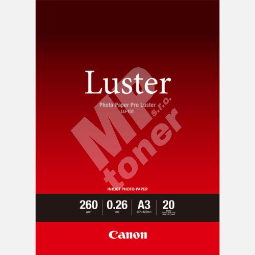 Canon LU-101 Photo Paper, foto papír, lesklý, bílý, A3, 260 g/m2, 20 ks 1