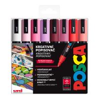Sada akrylových popisovačů Uni Posca PC-5M, 8 ks, mix teplých barev Sada akrylových popisovačů Uni Posca PC-5M, 8 ks, mix teplých barev
