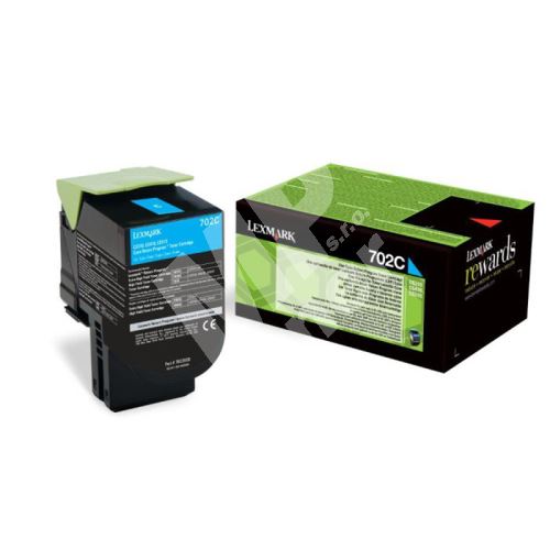 Toner Lexmark 70C20C0, cyan, originál 1