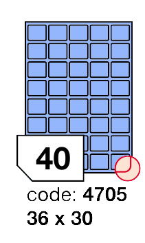 Samolepící etikety Rayfilm Office 36x30 mm 300 archů, matně modrá, R0123.4705D