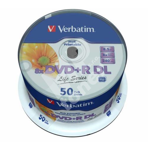 Verbatim DVD+R, DataLife PLUS 8.5GB, 8x, cake box, 97693, 50-pack 1