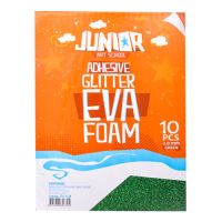 Dekorační pěna EVA zelená glitter A4, tloušťka 2,0 mm, samolepící, 10ks Dekorační pěna EVA zelená glitter A4, tloušťka 2,0 mm, samolepící, 10ks