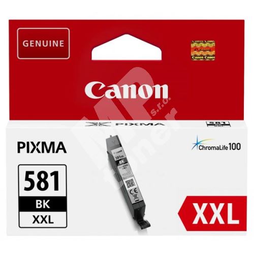 Cartridge Canon CLI-581BK XXL, 1998C001, black, originál 1