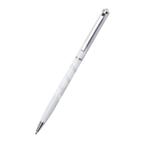 Kuličkové pero Art Crystella Slim bílá s bílým krystalem Swarovski 2