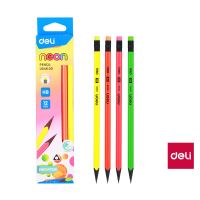 Tužka Deli Neon Black HB s gumou trojhranná Tužka Deli Neon Black HB s gumou trojhranná