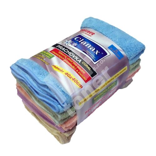 Clanax Coral prachovka mikrovlákno 40 x 40 cm různé barvy 5 kusů 1