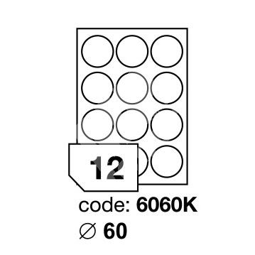 Samolepící etikety Rayfilm Synthetic průměr 60 mm 100 archů, průsvitné, R0360.6060KA 1