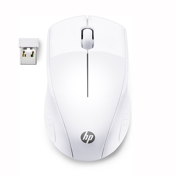 Myš HP 220, 1600DPI, 2.4 [GHz], optická Blue Led, 3tl., bezdrátová, Snow white