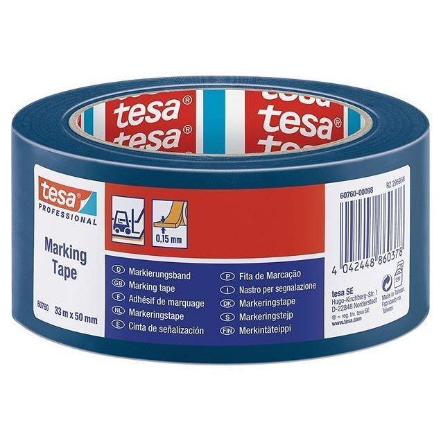 Vyznačovací páska na podlahy Tesa Professional, 50 mm x 33 m, modrá