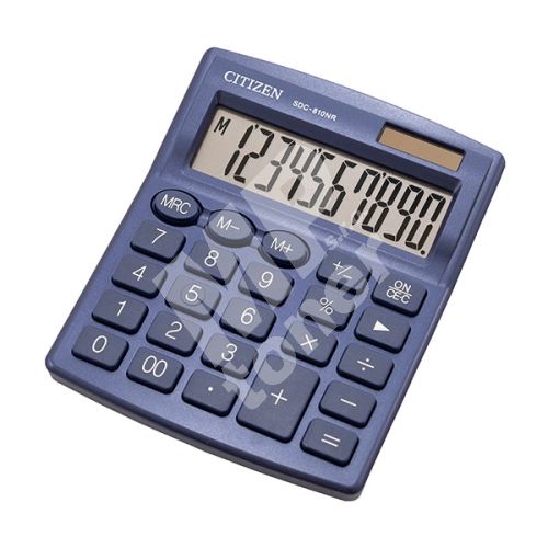 Kalkulačka Citizen SDC810NRNVE, stolní, desetimístná, duální napájení, tmavě modrá 1
