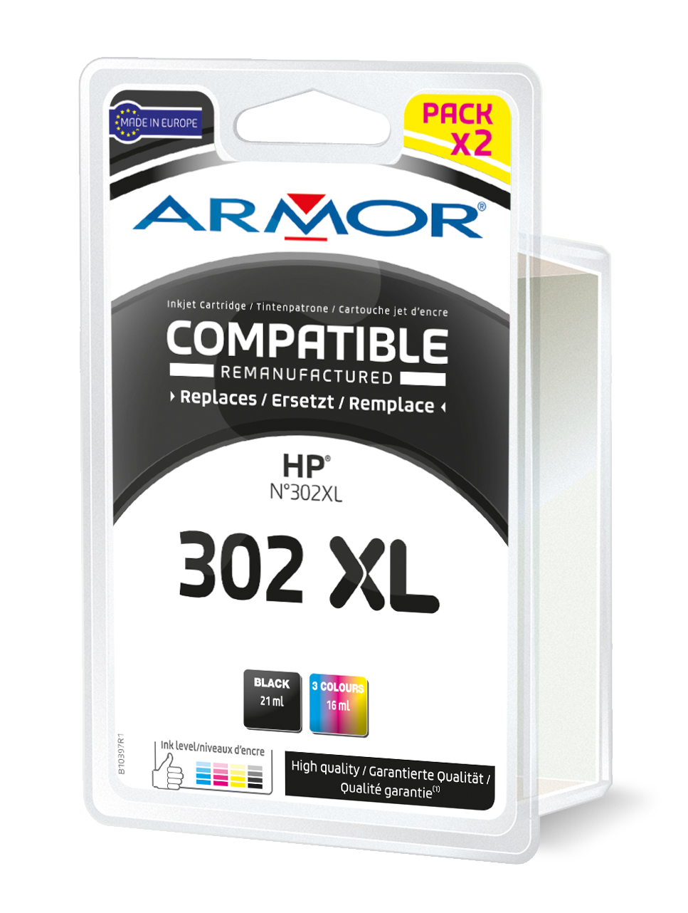 Kompatibilní cartridge HP F6U68AE, F6U67AE, pack, black+color, No. 302XL, Armor