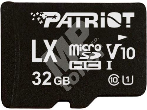 Patriot 32GB microSDHC V10, class 10 U1 až 80MB/s + adapter 1
