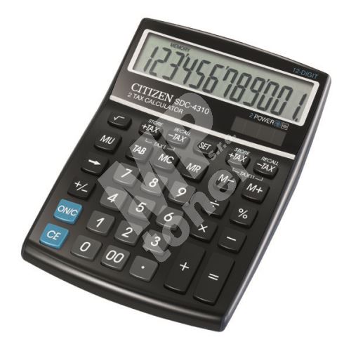 Kalkulačka Citizen SDC4310, černá, stolní, dvanáctimístná 1