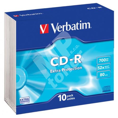 Verbatim CD-R, DataLife, 700 MB, Extra Protection, slim box, 43415, 52x, 10-pack 1