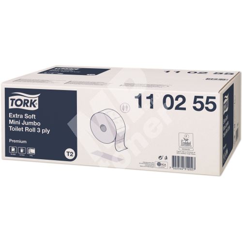 Tork Mini Jumbo extra jemný 3vrstvý toaletní papír, bílý, T2 1