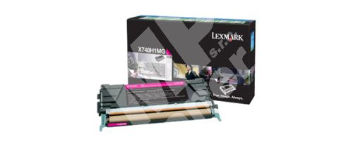 Toner Lexmark X748H1MG, magenta, return, HC, originál 1