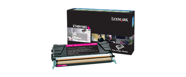 Toner Lexmark X748DE, X748DTE, magenta, X748H1MG, return, high capacity, originál