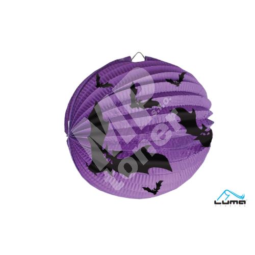 Lampion 25cm kulatý HALLOWEEN netopýr Luma 1