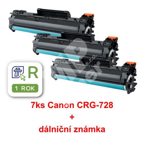 7ks kompatibilní toner Canon CRG-728, MP print + dálniční známka 2