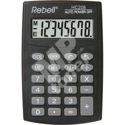 Kalkulačka Rebell RE-HC208 BX, černá, kapesní, osmimístná 1
