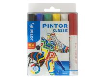 Set dekorativních popisovačů Pintor F, 6 barev klasik, 1 mm, PILOT 2 (1)