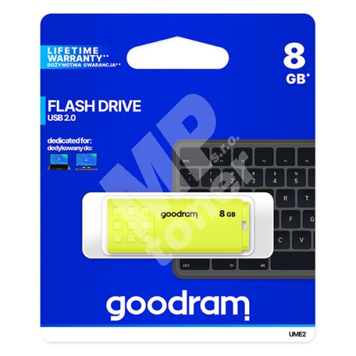 8GB Goodram UME2, USB flash disk 2.0, žlutý 1