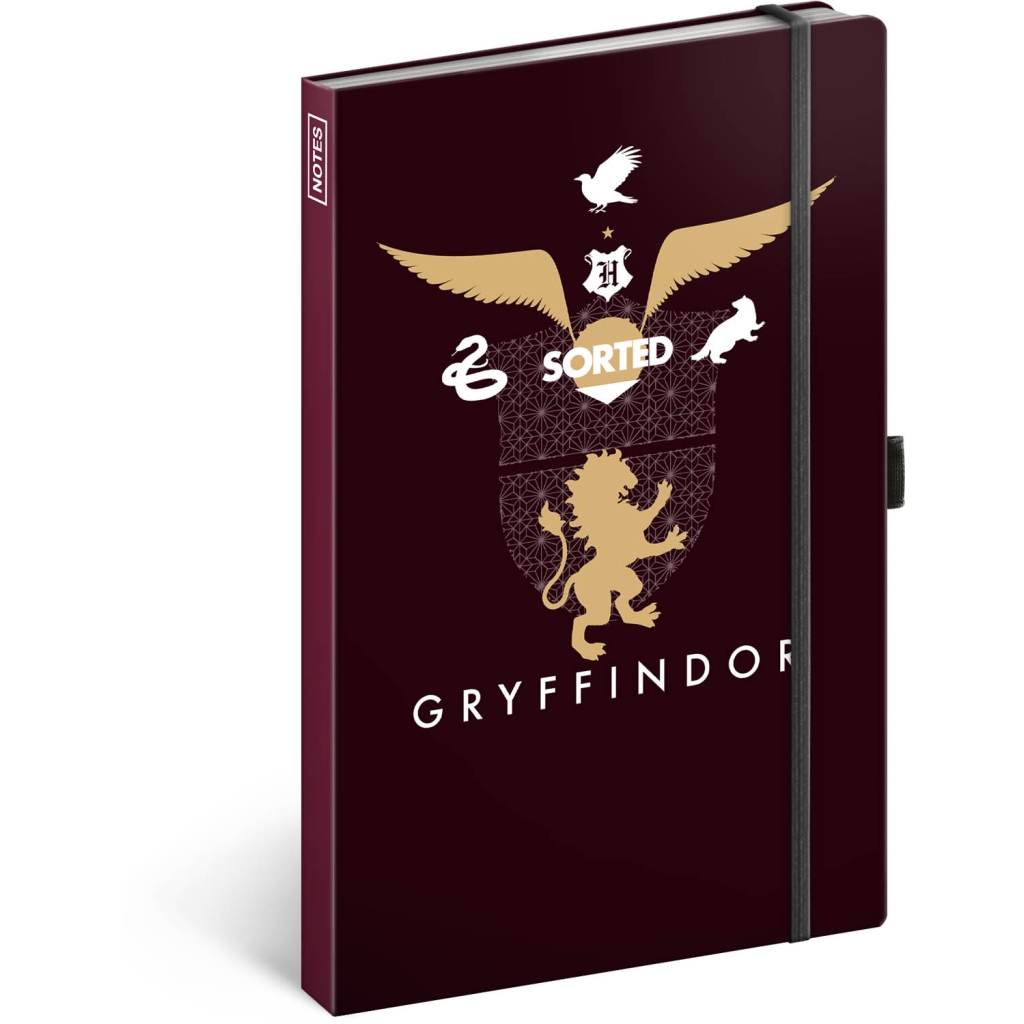 Notes Notique Harry Potter, Gryffindor, linkovaný, 13 x 21 cm