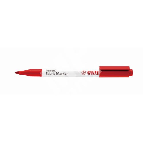 Popisovač na textil Monami Fabric Marker 470, červený 1
