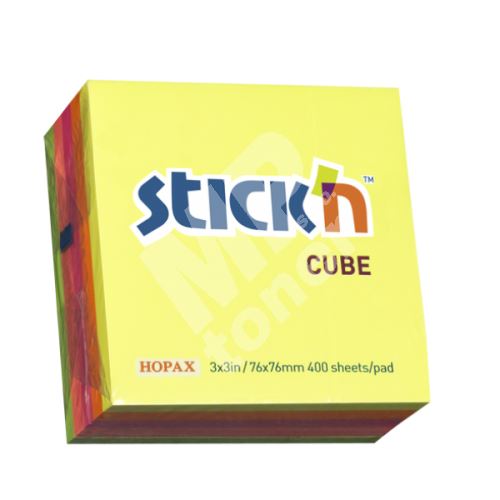 Samolepící bločky Stick n 76x76mm, Neon mix, 400 lístků 1