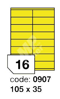 Samolepící etikety Rayfilm Office 105x35 mm 300 archů, fluo žlutá, R0131.0907D 1