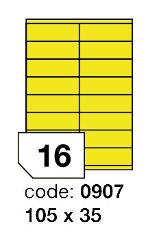 Samolepící etikety Rayfilm Office 105x35 mm 300 archů, fluo žlutá, R0131.0907D