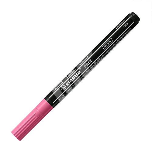 STABILO FREE Acrylic akrylový popisovač T100 Kulatý hrot 1-2 mm - růžový 1