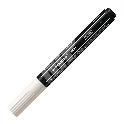 STABILO FREE Acrylic akrylový popisovač T300 Kulatý hrot 2-3 mm - bílý 1