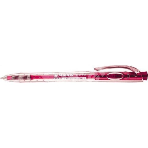 Kuličkové pero Stabilo Liner 308, 0,3mm, stiskací mechanismus, růžové 1