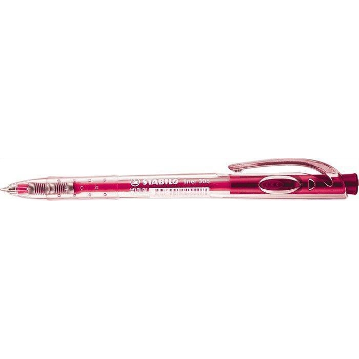Kuličkové pero Stabilo Liner 308, 0,3mm, stiskací mechanismus, růžové