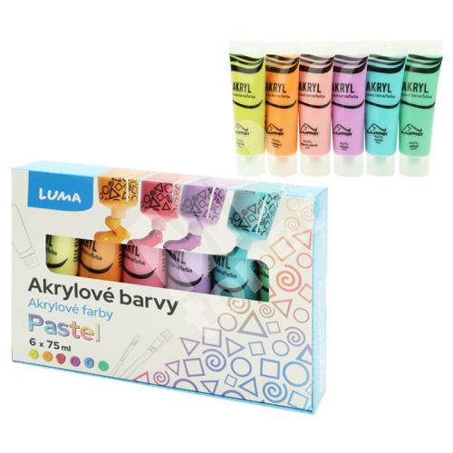 Barvy akrylové Luma Pastel sada 6 barev, 75ml 1