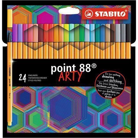 Linery STABILO Point 88 ARTY, 0,4 mm, 24 různých barev
