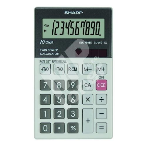 Kalkulačka Sharp ELW211GGY, šedá, kapesní, desetimístná 1